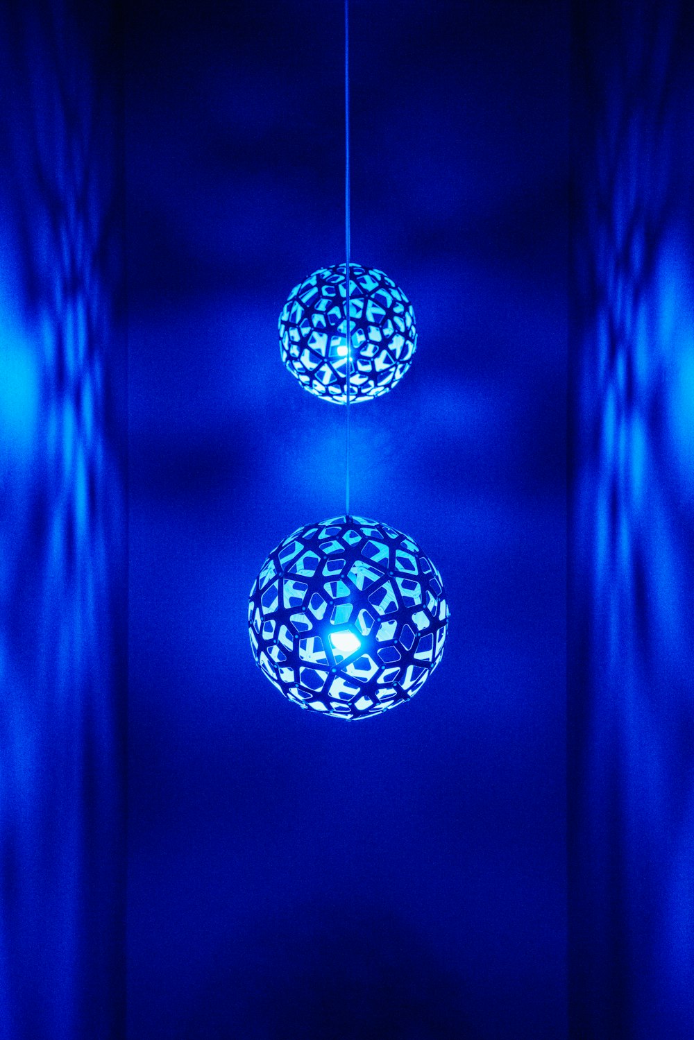 blue pendant lamps