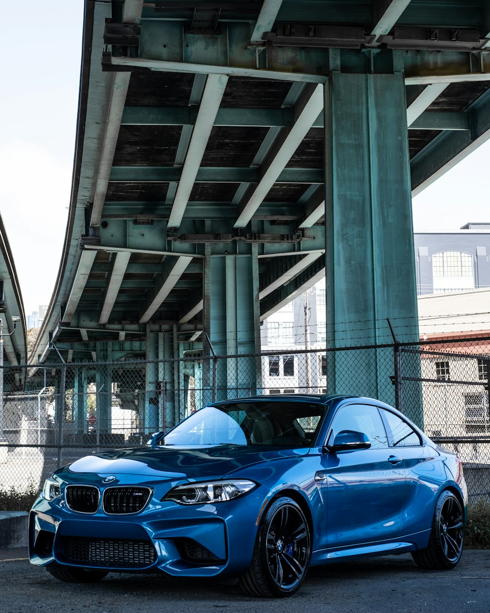 blue BMW M3 coupe