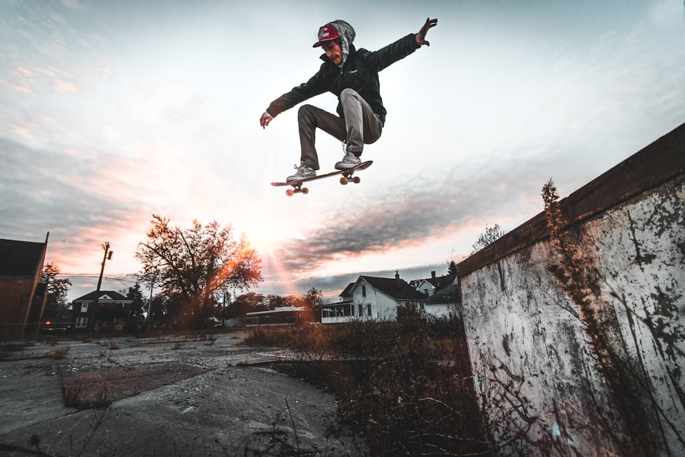 man jumping with skateboard