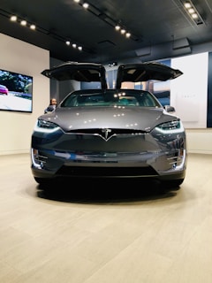 silver car front-end