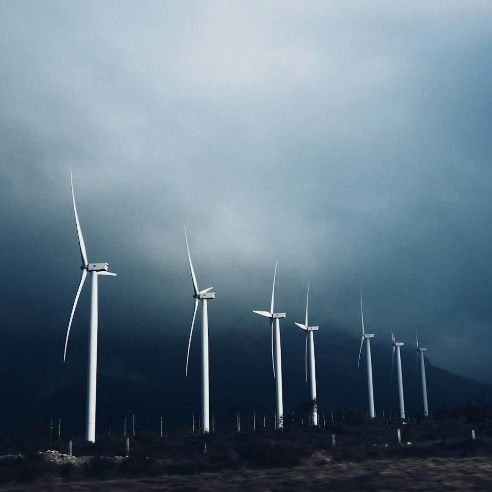 windmills during day