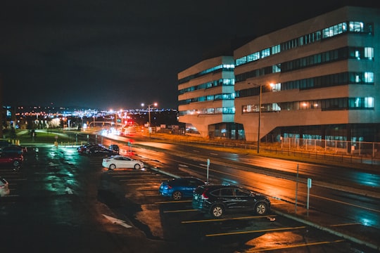 parked assorted vehicles at night in St. John's Canada