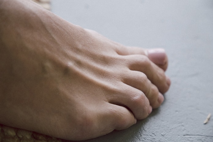 person's right foot