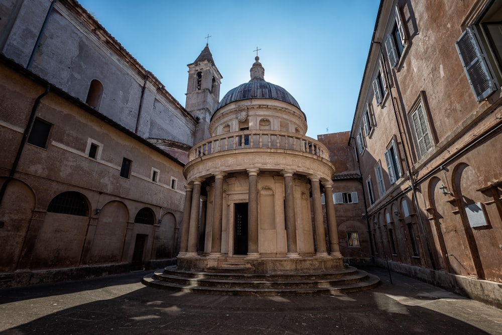 San Pietro in Montorio in Rome Italy under blue and white sky