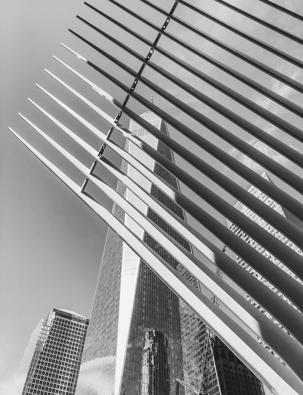 a black and white photo of a tall building