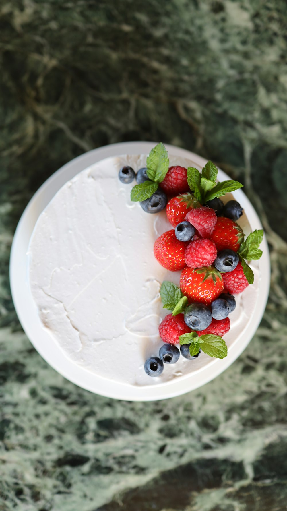 raspberries and blueberries