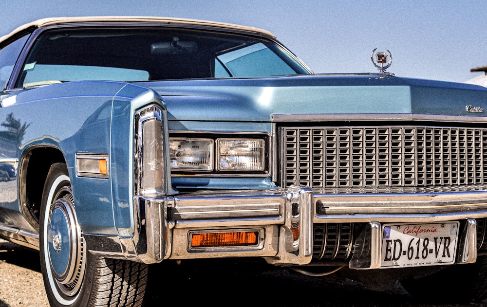 blue Cadillac vehicle