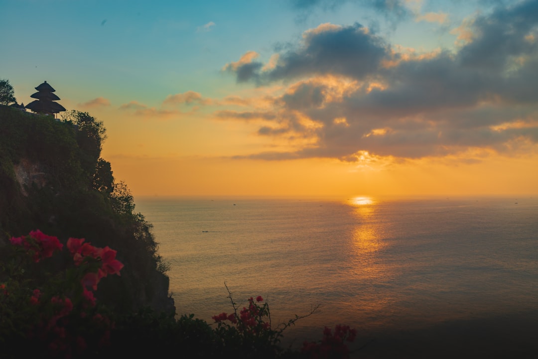 aerial photography of sea during sunset