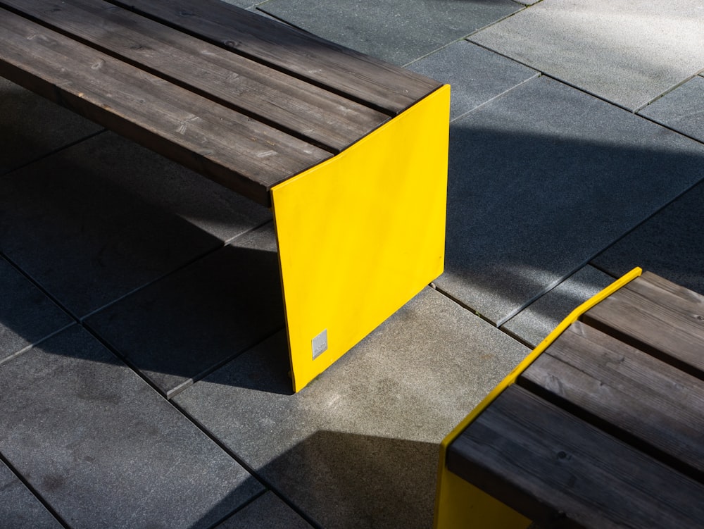 brown and yellow bench