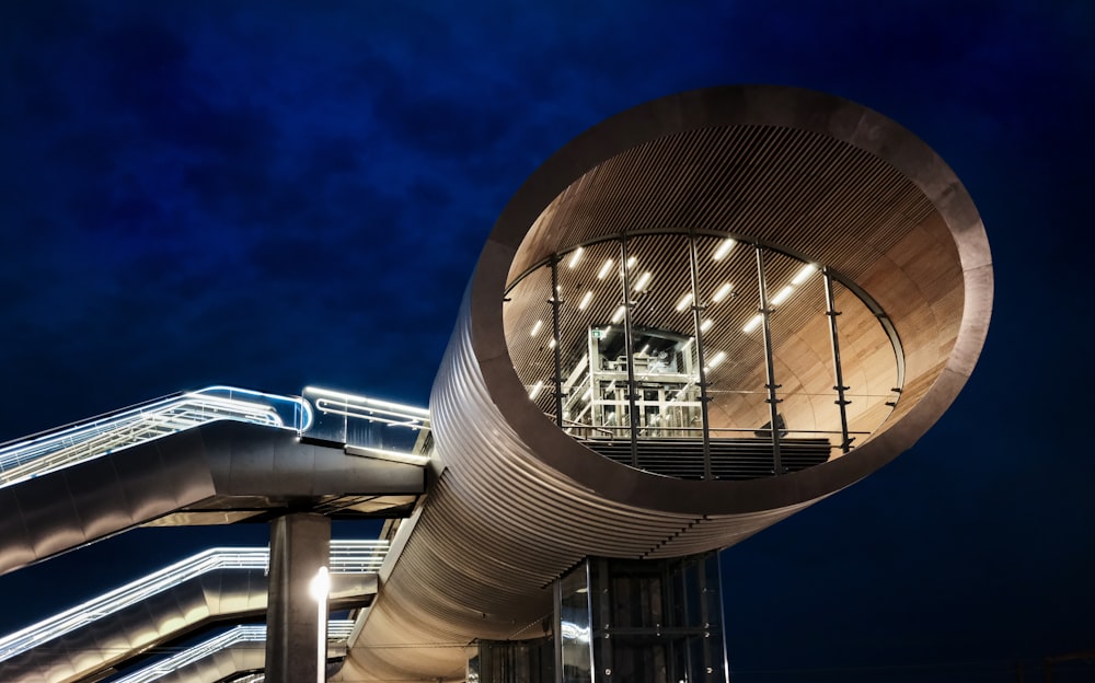 closeup photo of building during nighttime