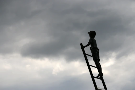 person on ladder