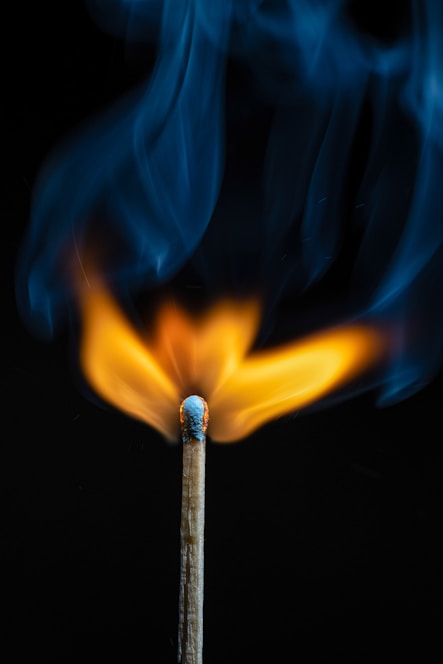 lighted match