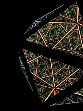 Close-up shot of hand-drawn comic art with kaleidoscopic patterns in warm retro tones.