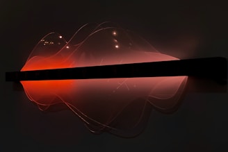 Installation shot of a video and sound piece blending light and shadow in a dim room