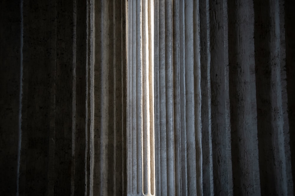 a curtain with a light coming through it