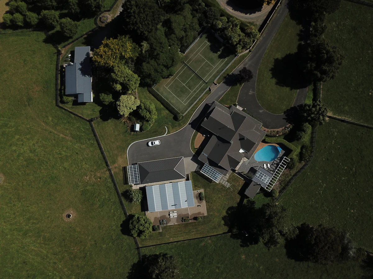 Cambridge, New Zealand, from the air