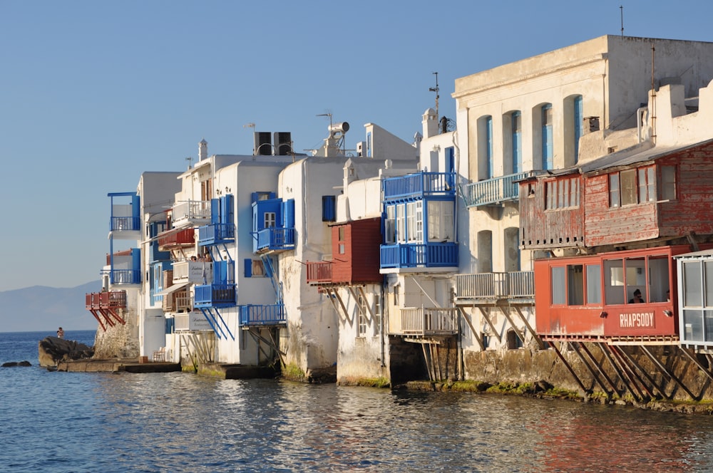 concrete houses beside sea