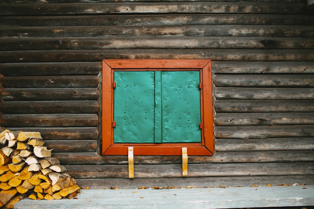 brown and green window