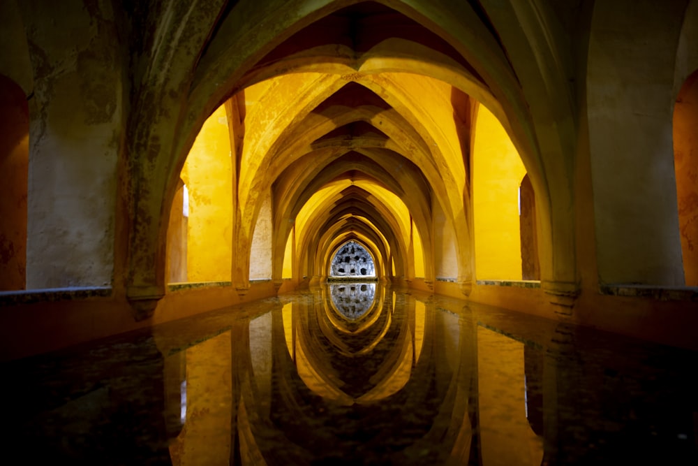 inside orange building view