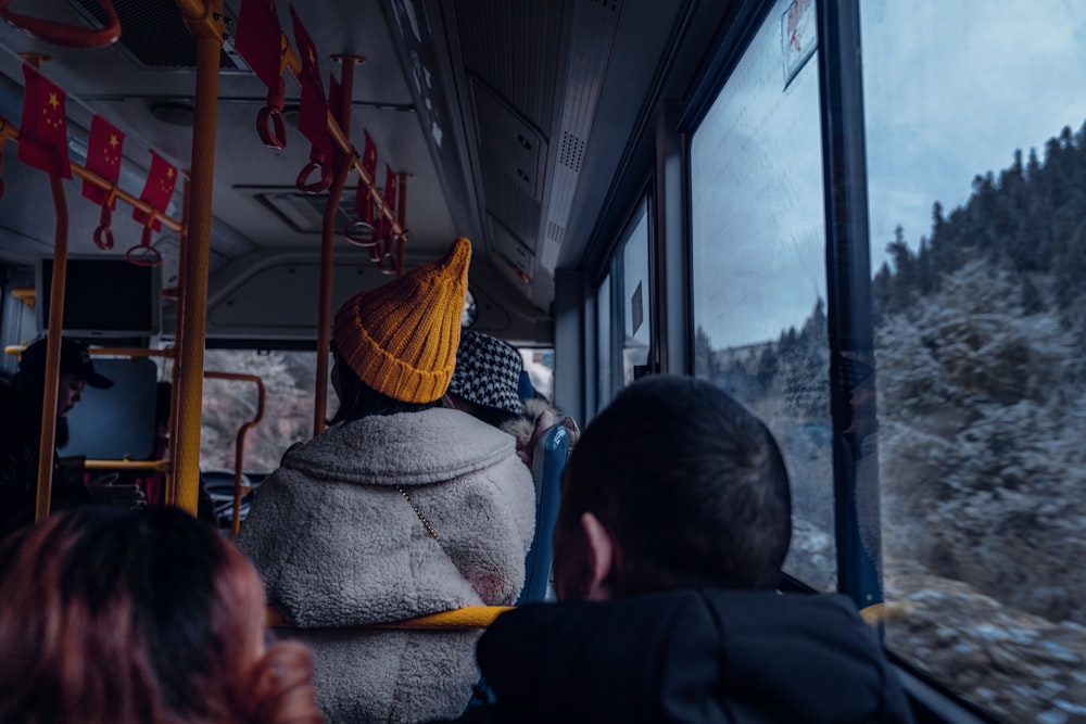 people riding bus