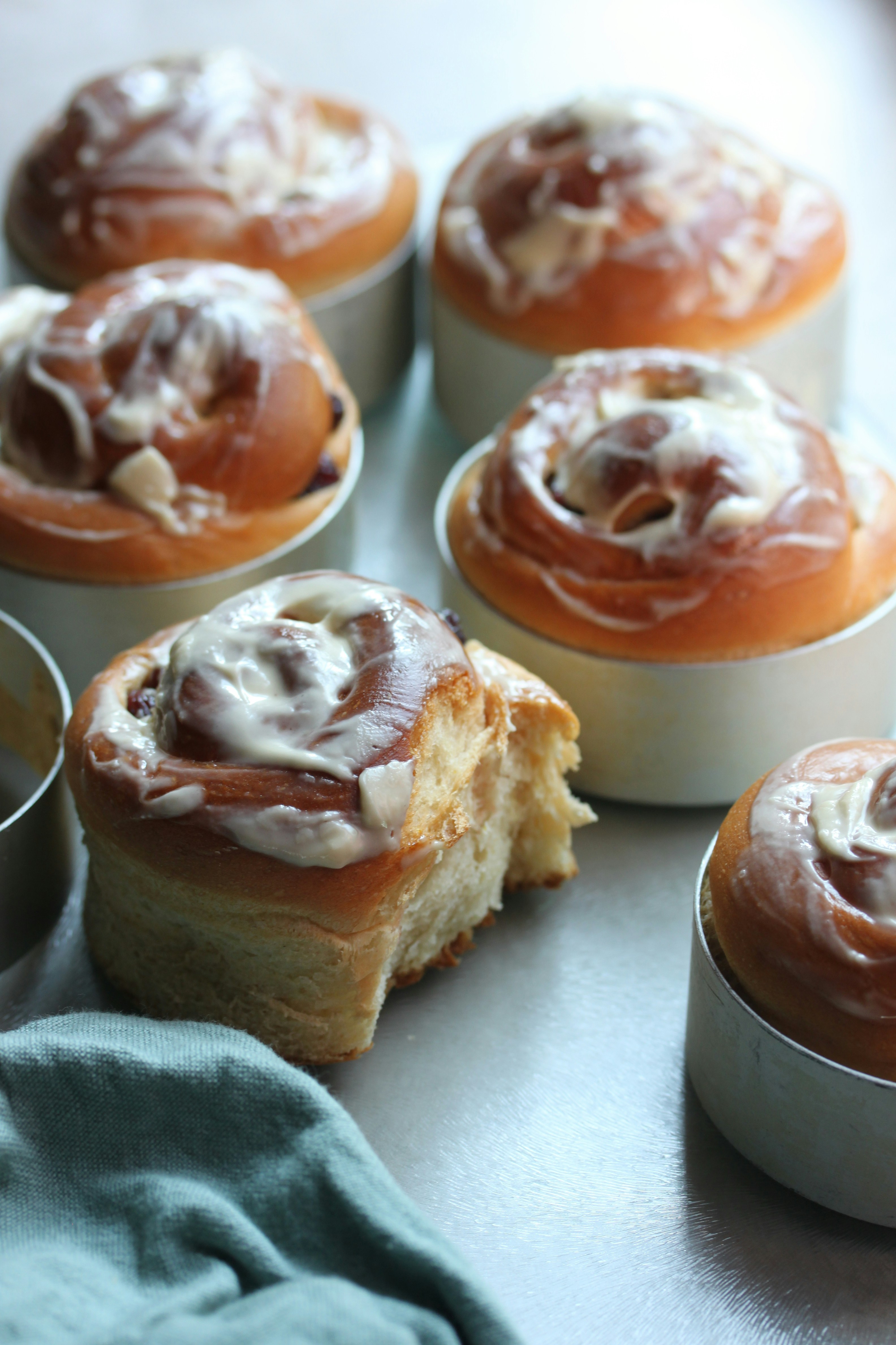 Frosted cinnamon rolls from Unsplash