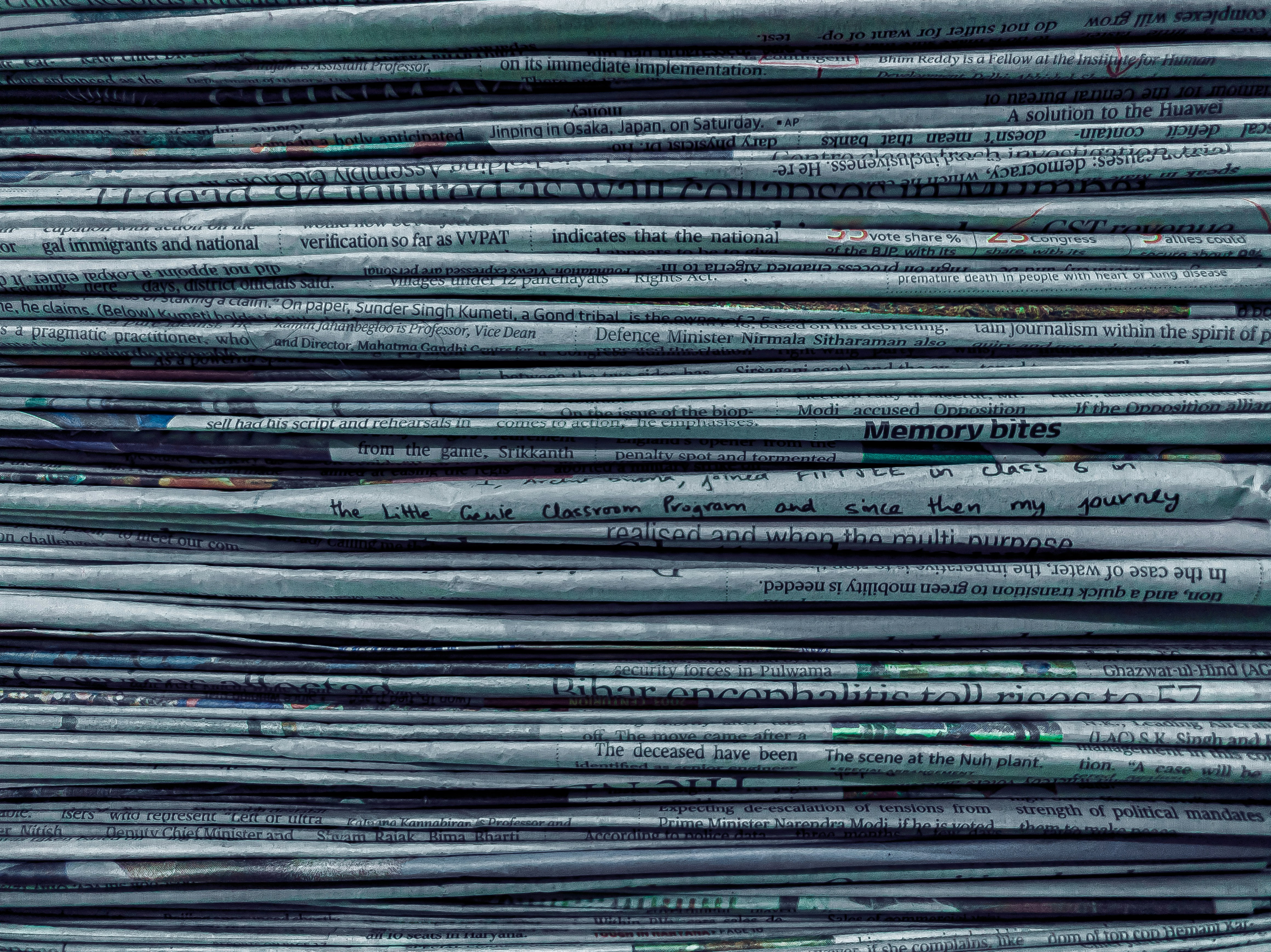 Old newspaper-stack.