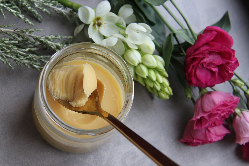 jar of butter with spoon