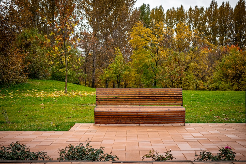 brown wooden bench