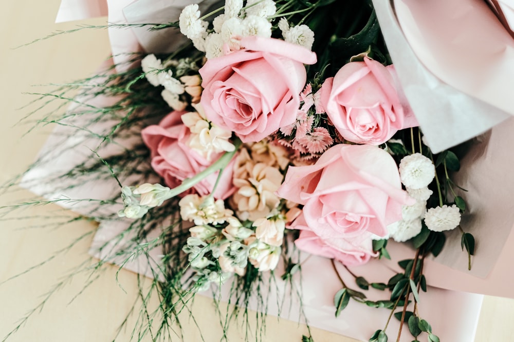 pink rose flowers bouquet