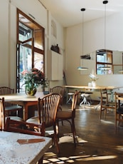 table and chairs near door