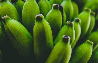 shallow focus photo of green bananas