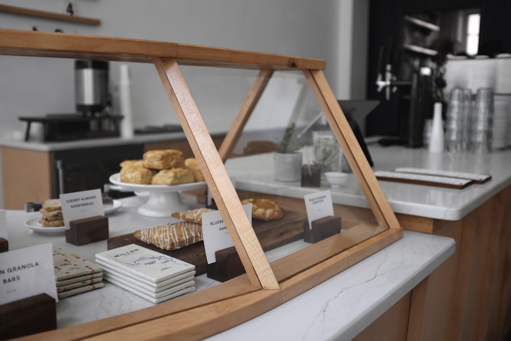 clear glass display counter