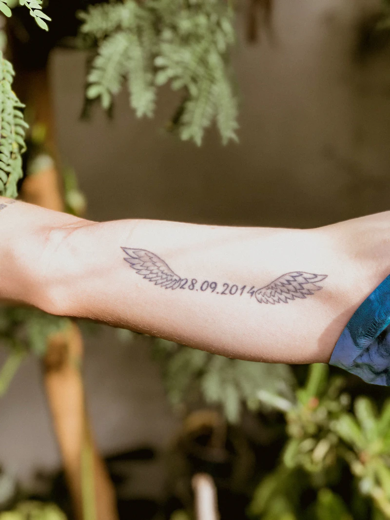 Blackwork tetoválás részlete
