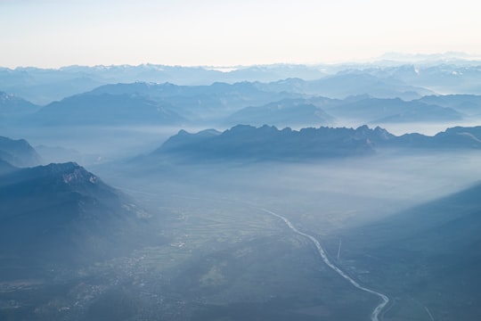 aerial photography of mountain and city buildings in Buchs Switzerland