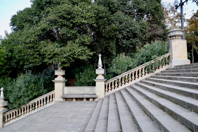 stairs near trees during day pretty google meet background
