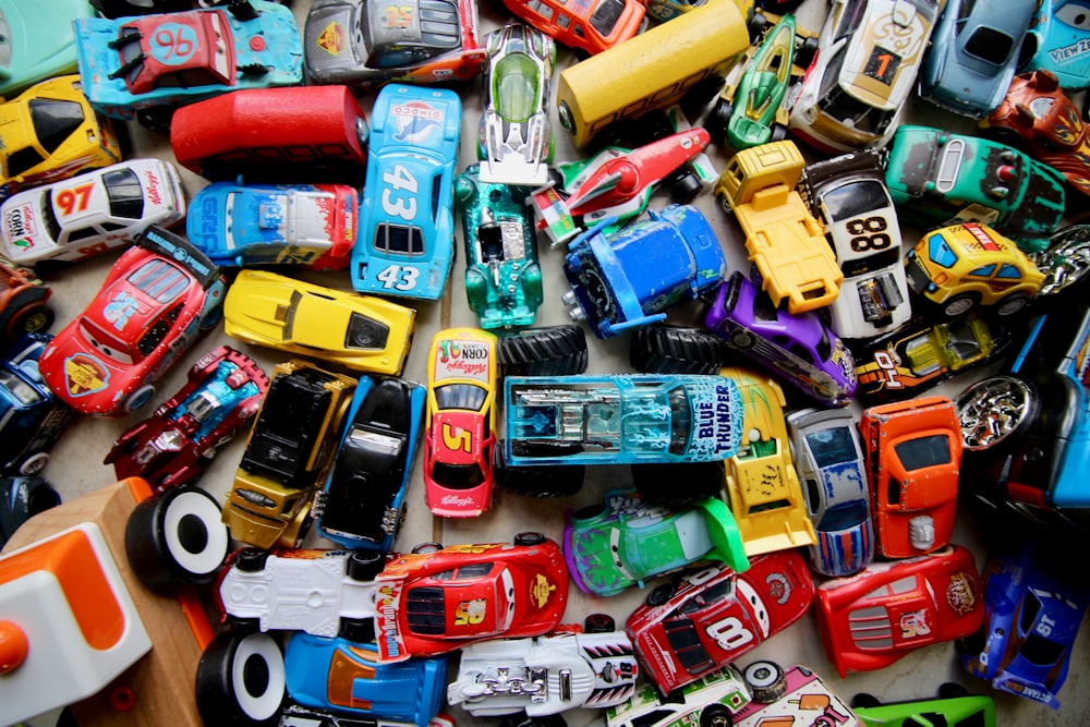 assorted plastic toy car lot