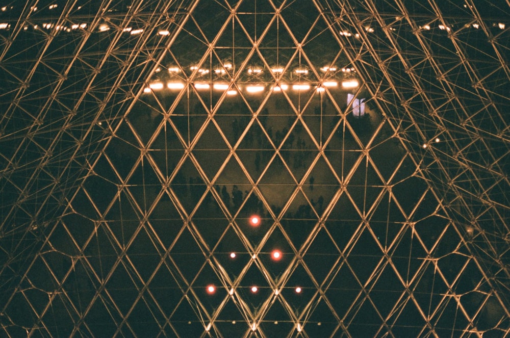 a view of the top of a structure at night