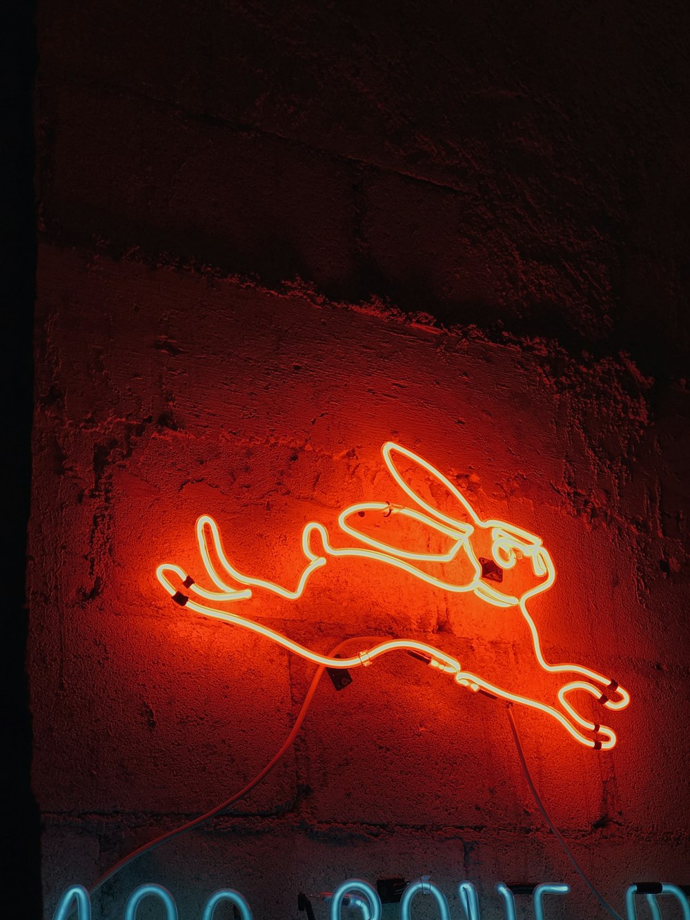 red rabbit neon signage