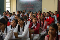 Student watching live
