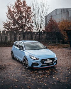 blue Hyundai 5-door hatchback