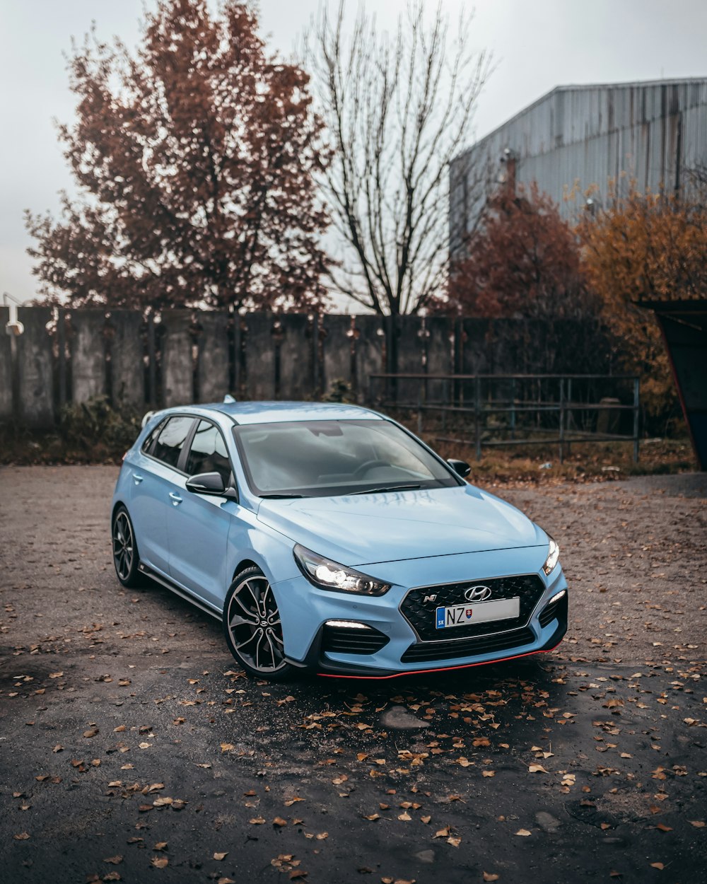 blue Hyundai 5-door hatchback