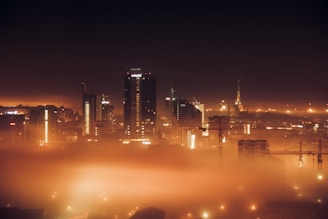 photography of buildings during nighttime