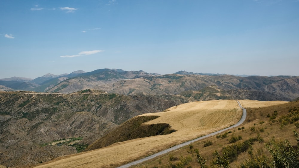 high-angle photography of road on mountain