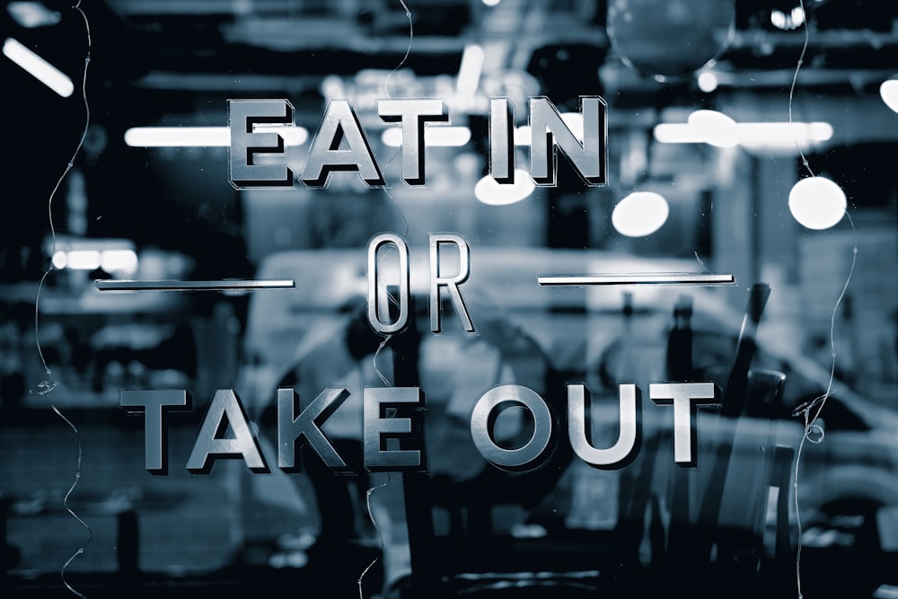 Eat in Or Take Out text