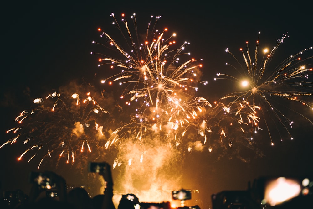 low angle photo of fireworks display