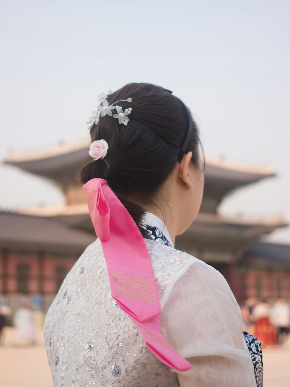 woman wearing red scarf