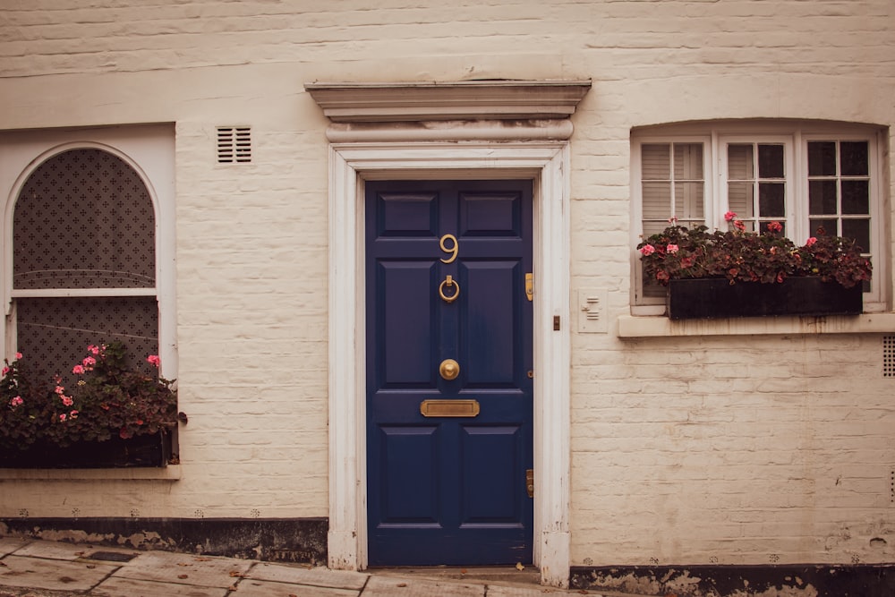 closed blue door