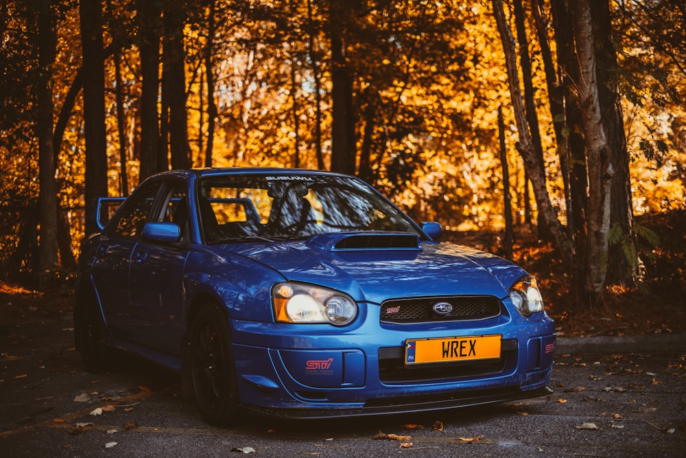 blue Subaru sedan