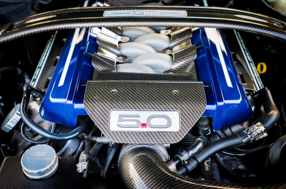 blue and black 5.1 engine bay