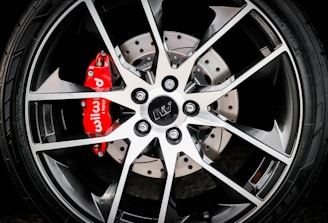 grey spoke vehicle wheel and tire